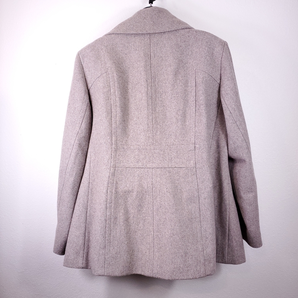 Jason Kole Wool Blend Double Breasted Peacoat in Oatmeal - Picture 6 of 8